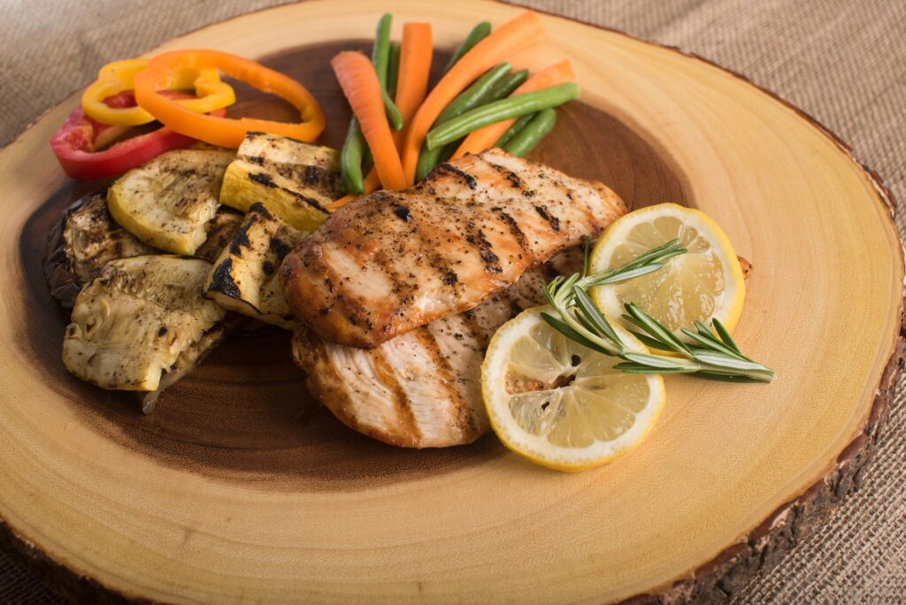 Image of chicken and vegetables