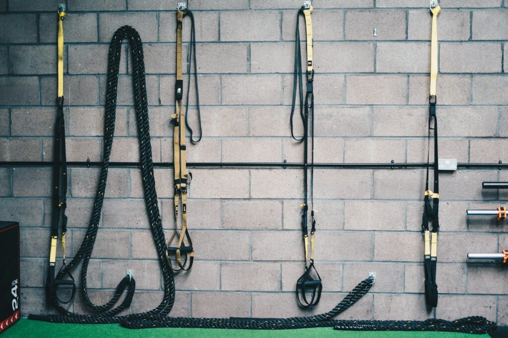 D-handles attached to other equipment such as trx pulleys and ropes